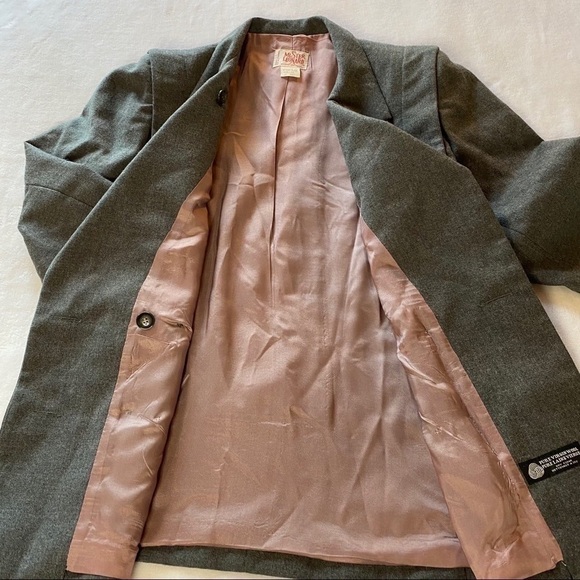 Vintage Mister Leonard Pure Virgin Wool Jacket Coat Dark Academia Gray Size 10 - Picture 10 of 14